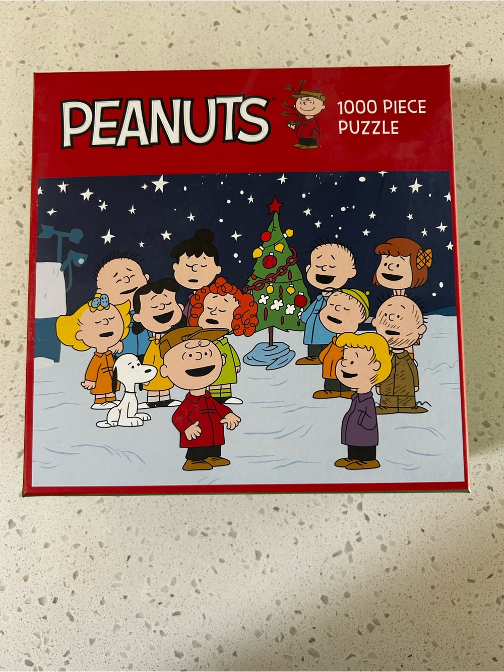 Galison Peanuts Holiday Puzzle Box - Red with Multi-Color Artwork 1000 Pieces